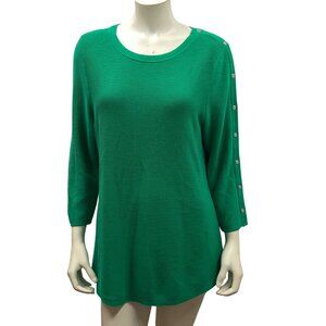 Talbots $79 Womens Tunic Sweater Button Detail‎ On Sleeves Size L NWT